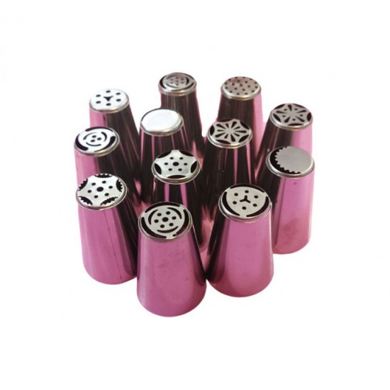 Set 12 duiuri ornat din inox, Rose, 58COF