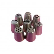 Set 8 duiuri ornat din inox cu adaptor inclus, 4.2 cm, Rose, 84COF