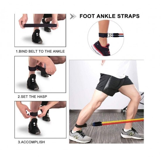 Sistem de antrenament fitness cu corzi extensibile, Power 100% Latex, JT003