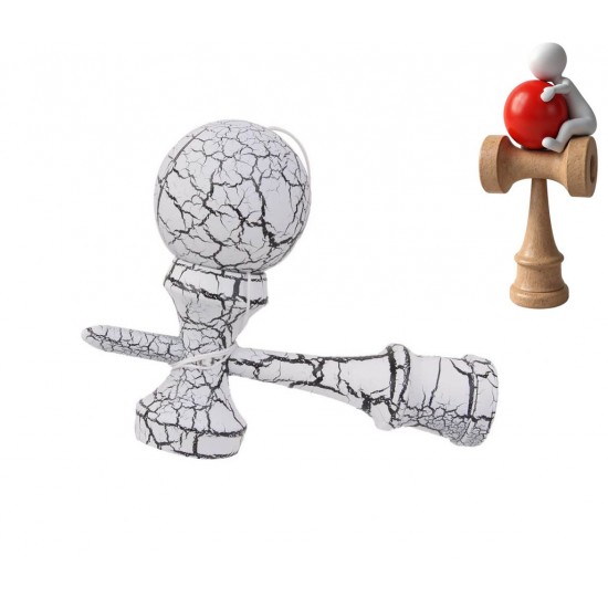 Kendama Profesionala, Bila din lemn, Design artistic cu finisaj Crapatura + Sticker pentru Telefon, 102KD