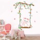 Sticker decorativ, Pisica pe leagan, 90 cm, 1143STK
