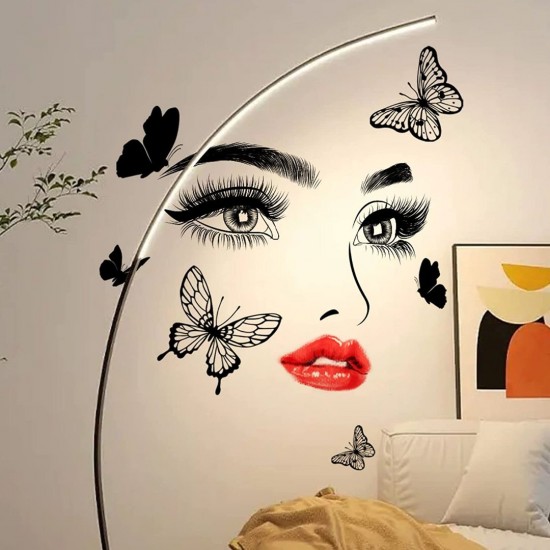 Sticker decorativ, Fata cu fluturi, 60 cm, 1145STK-1