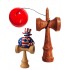 Kendama din lemn natural, Bila lemn + Sticker Waterproof USA pentru telefon, 148KD