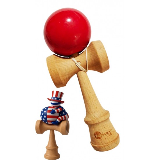 Kendama din lemn natural, Bila lemn + Sticker Waterproof USA pentru telefon, 152KD