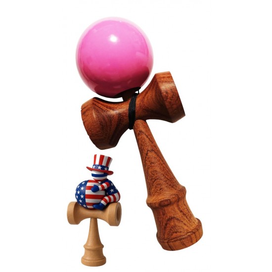 Kendama din lemn natural, Bila lemn + Sticker Waterproof USA pentru telefon, 161KD