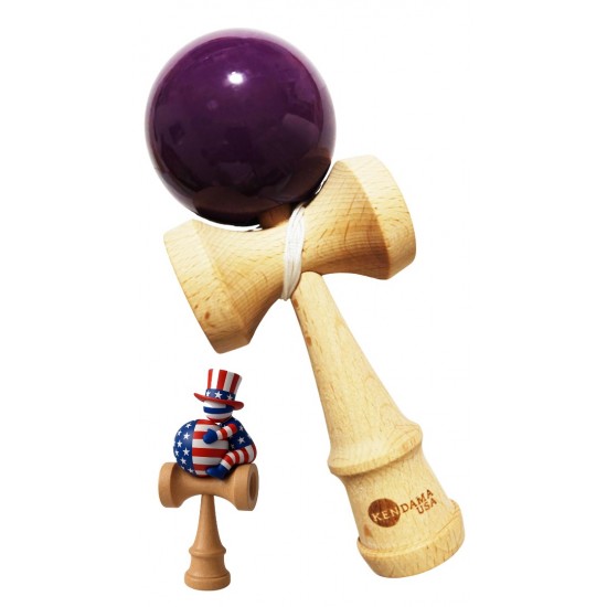 Kendama din lemn natural, Bila lemn + Sticker Waterproof USA pentru telefon, 163KD