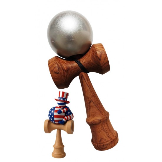 Kendama din lemn natural, Bila lemn + Sticker Waterproof USA pentru telefon, 167KD