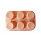 Forma silicon pentru prajituri turnate, Bej, 6 cavitati, 30 cm, 431COF