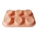 Forma silicon pentru prajituri turnate, Bej, 6 cavitati, 30 cm, 431COF