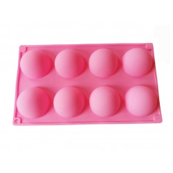 Forma silicon pentru prajituri turnate, Roz, 8 cavitati, 28 cm, 432COF-1