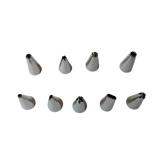 Set 9 duiuri ornat din inox, 3.2x1.8 cm, 446COF