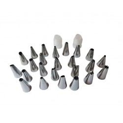 Set 24 duiuri ornat din inox, 2 adaptoare, 1 pos silicon, 447COF