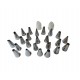 Set 24 duiuri ornat din inox, 2 adaptoare, 1 pos silicon, 447COF