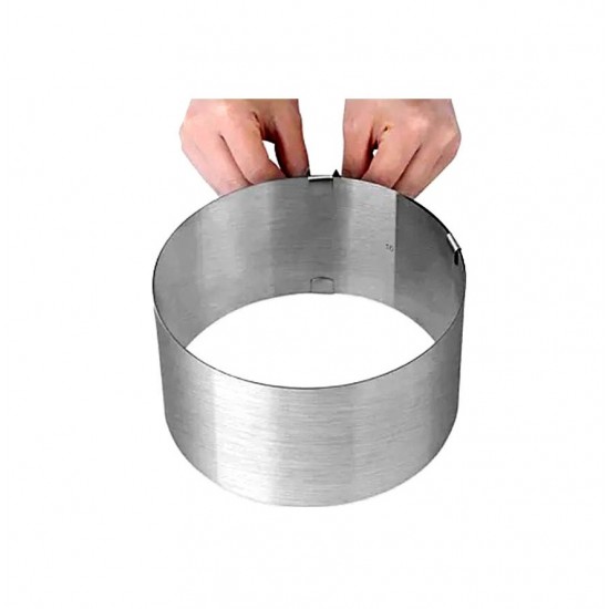 Forma pentru torturi, rotunda reglabila 16-30 cm, Inaltime 8,8 cm, Inox, 461COF