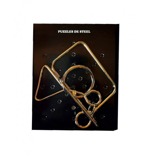 Puzzle brain twister din metal, Pentru copii si adolescenti, 7 cm, 477CUB-3