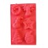 Forma silicon pentru prajituri, Tema Craciun, 6 cavitati, Rosu, 27 cm, 479COF