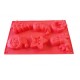Forma silicon pentru prajituri, Tema Craciun, 6 cavitati, Rosu, 27 cm, 479COF