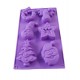 Forma silicon pentru prajituri, Tema Craciun, 6 cavitati, Mov, 27 cm, 480COF