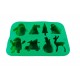 Forma silicon pentru prajituri, Tema Craciun, 8 cavitati, Verde, 20 cm, 481COF
