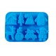 Forma silicon pentru prajituri, Tema Craciun, 8 cavitati, Albastru, 20 cm, 482COF