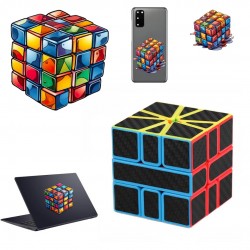 Se Cub Magic  3x3x3 MoYu MeiLong Stickerless, + 1 sticker 15 cm tableta, 1 sticker  4 cm telefon, 513CUB