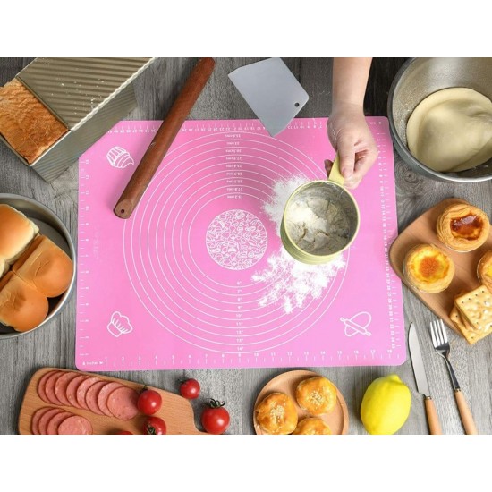 Covoras pentru aluat din silicon, foaie antiaderenta, 60x80 cm, Mov, 558COF