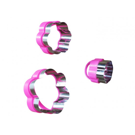 Set 3 forme decupatoare in forma de floare, Pentru prajituri, Stampile de patiserie, Biscuiti, 561COF