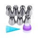 Set 10 piese, 7 Duiuri de Ornament pentru Torturi si Prajituri, 1 pos silicon. 1 adaptor, 100 de posuri, 562COF