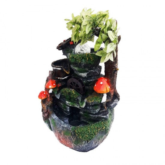 Fantana arteziana, cu buton On/off,  Bila si leduri luminoase, 30 cm, 84AAX