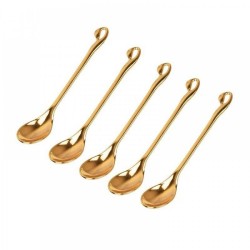 Set 6 lingurite cu suport Lebada, Luxury Gold, 14 cm, A13834 Set 6 lingurite cu suport Lebada, Luxury Gold, 14 cm, A13834