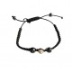 Bratara cu pietre Hematit si Charm,  Negru, BR62