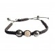 Bratara cu pietre Hematit si Charm,  Negru, BR62
