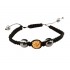 Bratara cu pietre Hematit si Charm,  Negru, BR63
