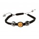 Bratara cu pietre Hematit si Charm,  Negru, BR63
