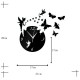 Ceas decorativ de perete, Butterfly, Oglinda acrilica, 31 cm, WC1488