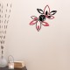 Ceas decorativ de perete, Flori, Oglinda acrilica, 36 cm, ZB077