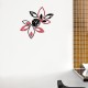 Ceas decorativ de perete, Flori, Oglinda acrilica, 36 cm, ZB077