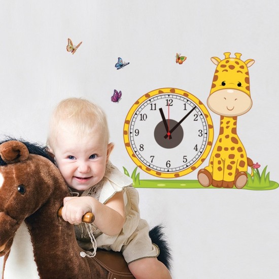 Ceas decorativ de perete, Girafa, Ceas cu Autocolant, 53 cm, CD865 Ceas decorativ de perete, Girafa, Ceas cu Autocolant, 53 cm, CD865