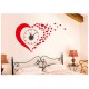 Ceas decorativ de perete, Inima, Ceas cu Autocolant, 50 cm, CD829