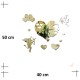 Ceas decorativ de perete, Inima, Oglinda acrilica, 50 cm,  ZB075