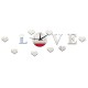 Ceas decorativ de perete, Love, Oglinda acrilica, 50 cm, LK-13