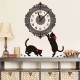 Ceas decorativ de perete, Pisici, Ceas cu Autocolant, 40 cm, CD880