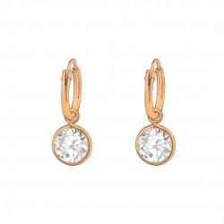 Cercei argint, Placat cu Aur roz 14k, Cristale Zirconiu White, A4S37124