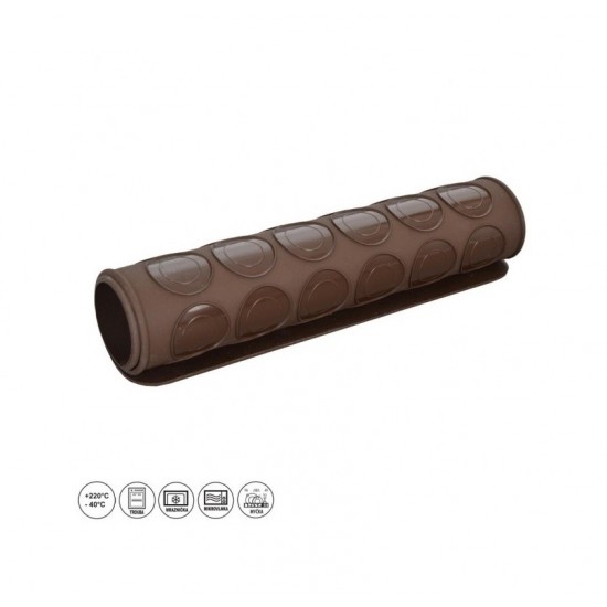 Covor din silicon pentru  Macarons, 48 de cavitati, Maro, 38 cm, 383COF