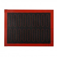 Covoras microforat pentru copt eclere, foaie antiaderenta, 40x30 cm, 18 Eclere,  Maro, 397COF