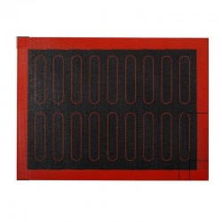 Covoras microforat pentru copt eclere, foaie antiaderenta, 40x30 cm, 18 Eclere,  Maro, 397COF