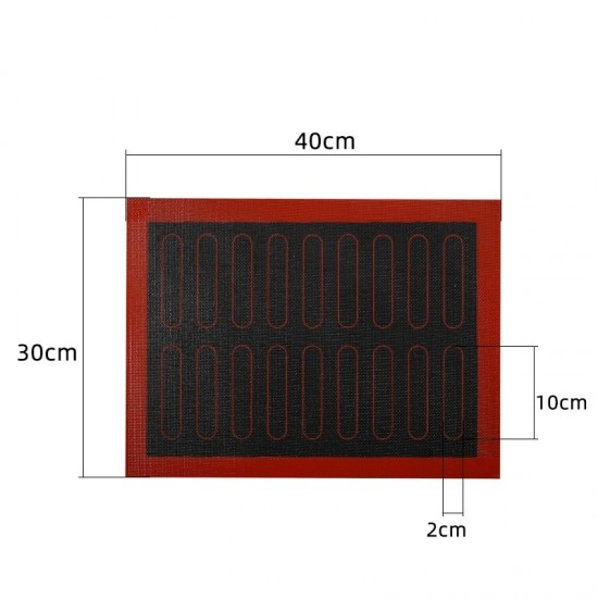 Covoras microforat pentru copt eclere, foaie antiaderenta, 40x30 cm, 18 Eclere,  Maro, 397COF