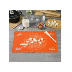 Covoras pentru aluat din silicon, foaie antiaderenta, 56x41 cm, Portocaliu, 555COF