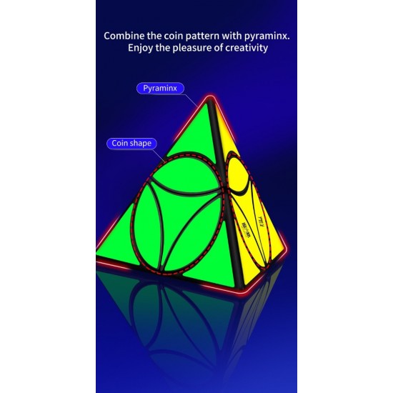 Cub Magic 3x3x3, QiYi Coin Tetrahedron Pyraminx , Black, 301CUB-1