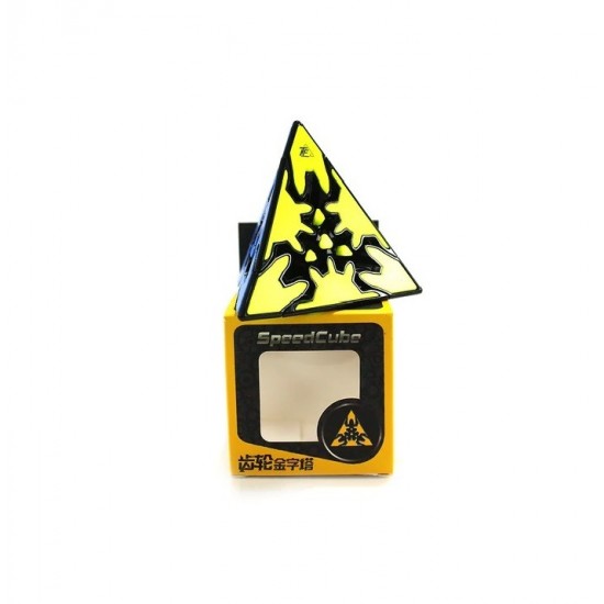 Cub Magic 3x3x3 QiYi Gear Pyraminx Speedcube, Black, 335CUB-1